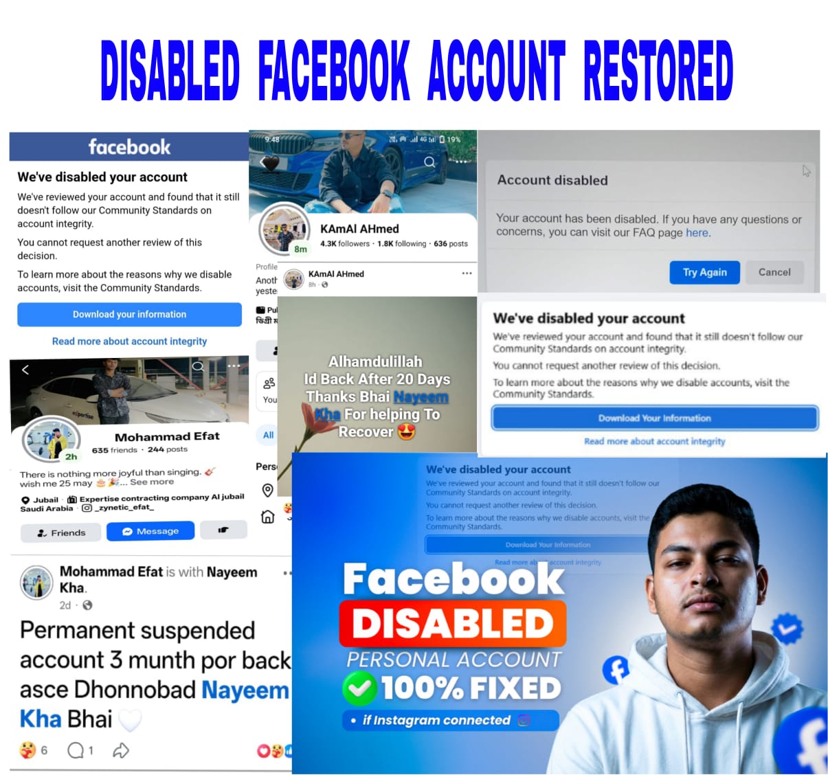 Disabled Facebook Account Restored